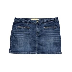 Hollister Y2K‎ Micro Mini Skirt Womens Sz 15 Blue Denim Low Rise Casual Preppy
